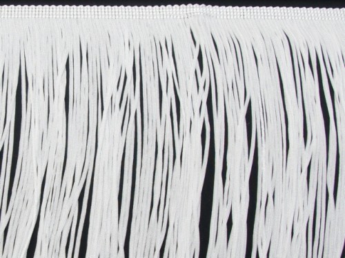 Frędzle tkane - Białe elastyczne 20cm