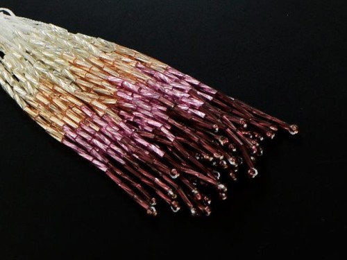 Frędzle cieniowane z pałeczek - Silver / Amethyst