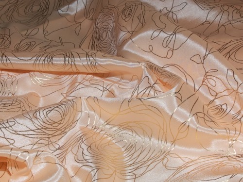 Szyfon satynowy - Champagne/Gold