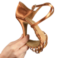 Buty do Tańca Latino | MIA WIDE - TAN SATIN