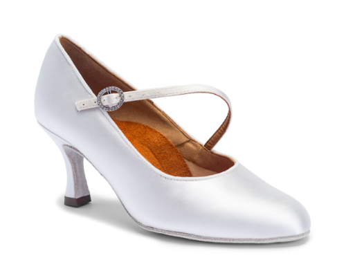 ICS ROUNDTOE SINGLESTRAP - WHITE SATIN