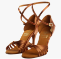 Buty do Tańca Latino | Style 1166 - Dark Tan Satin 