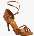 Buty do Tańca Latino | Style 1166 - Dark Tan Satin 