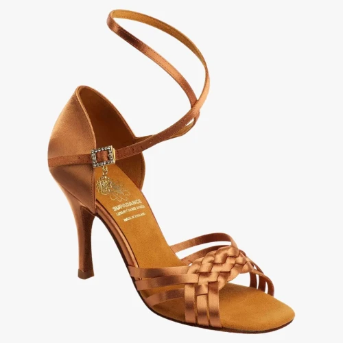 Buty do Tańca Latino | Style 1178 - Dark Tan Satin 