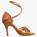 Buty do Tańca Latino | Style 1178 - Dark Tan Satin 