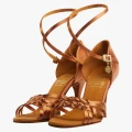 Buty do Tańca Latino | Style 1178 - Dark Tan Satin 
