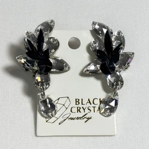 Kolczyki do tańca z cyrkonii - Crystal/Jet Black