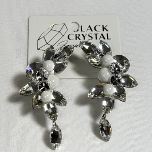 Kolczyki do tańca z cyrkonii - Crystal/Pearl
