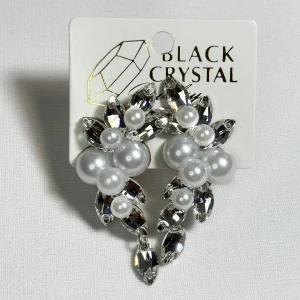 Kolczyki do tańca z cyrkonii - Crystal/Pearl