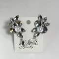 Kolczyki do tańca z cyrkonii - Crystal/Pearl