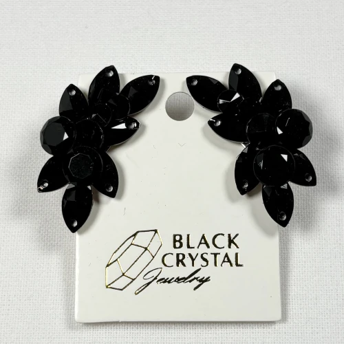 Kolczyki do tańca z cyrkonii - Jet Black