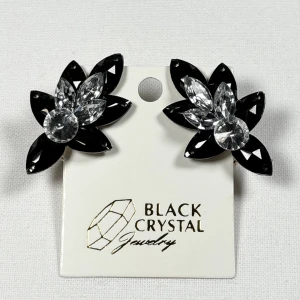 Kolczyki do tańca z cyrkonii - Jet Black/Crystal
