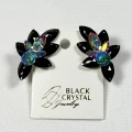Kolczyki do tańca z cyrkonii - Jet Black/Crystal AB