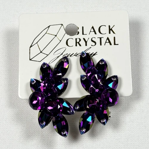 Kolczyki do tańca z cyrkonii - Dark Purple Shimmer
