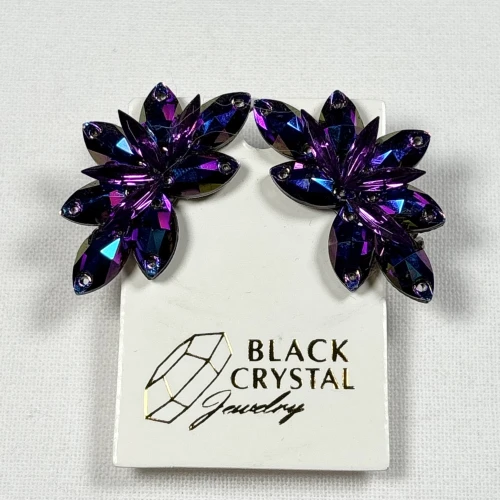 Kolczyki do tańca z cyrkonii - Dark Purple Shimmer