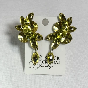 Kolczyki do tańca z cyrkonii - Yellow Citrine/Citrine