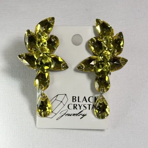 Kolczyki do tańca z cyrkonii - Yellow Citrine/Citrine