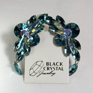 Kolczyki do tańca z cyrkonii - Tourquoise/Crystal AB
