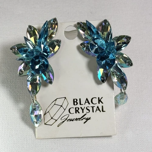 Kolczyki do tańca z cyrkonii - Aquamarine Shimmer/Aquamarine