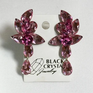 Kolczyki do tańca z cyrkonii - Light Rose/Passion Pink