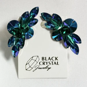 Kolczyki do tańca z cyrkonii - Sapphire Shimer/Green Zircon
