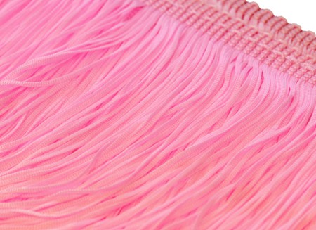 Frędzle tkane - Rose Pink Tactel 15cm