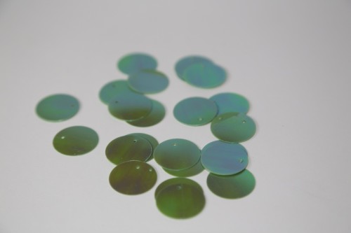 Cekiny 20mm zielone opalizujące