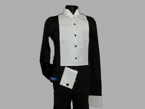 Koszula frakowa elastyczna body Event czarno biała