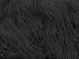 Frędzle tkane elastyczne -Black 33cm